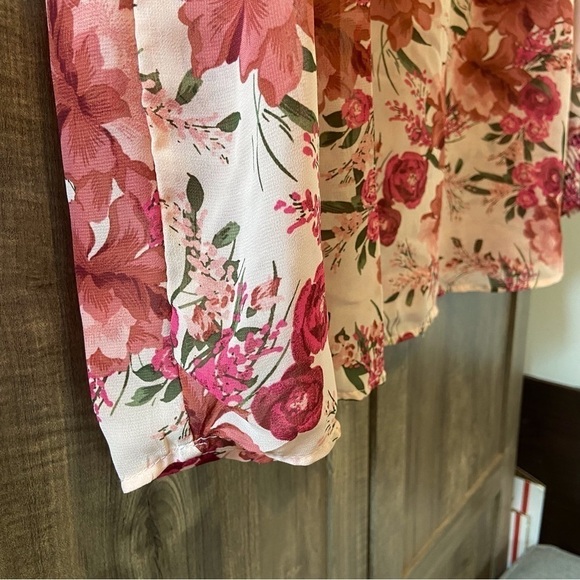 Torrid size 4X Floral Blouse Lightweight pink semi sheer - Picture 11 of 14